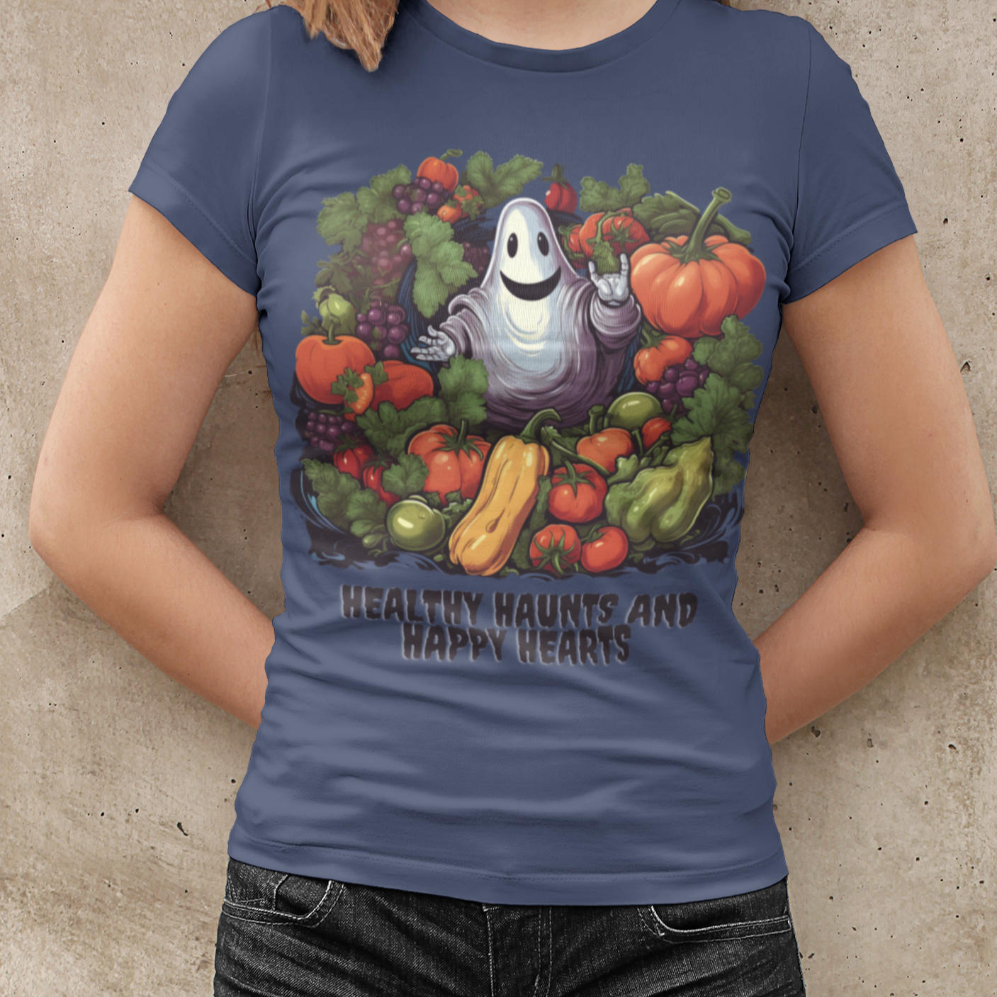 Healthy Haunts and Happy Hearts,  Retro Halloween Shirt, Retro Fall Shirt, Vintage Halloween,Womens Halloween, Mens Halloween, Ghost T-Shirt