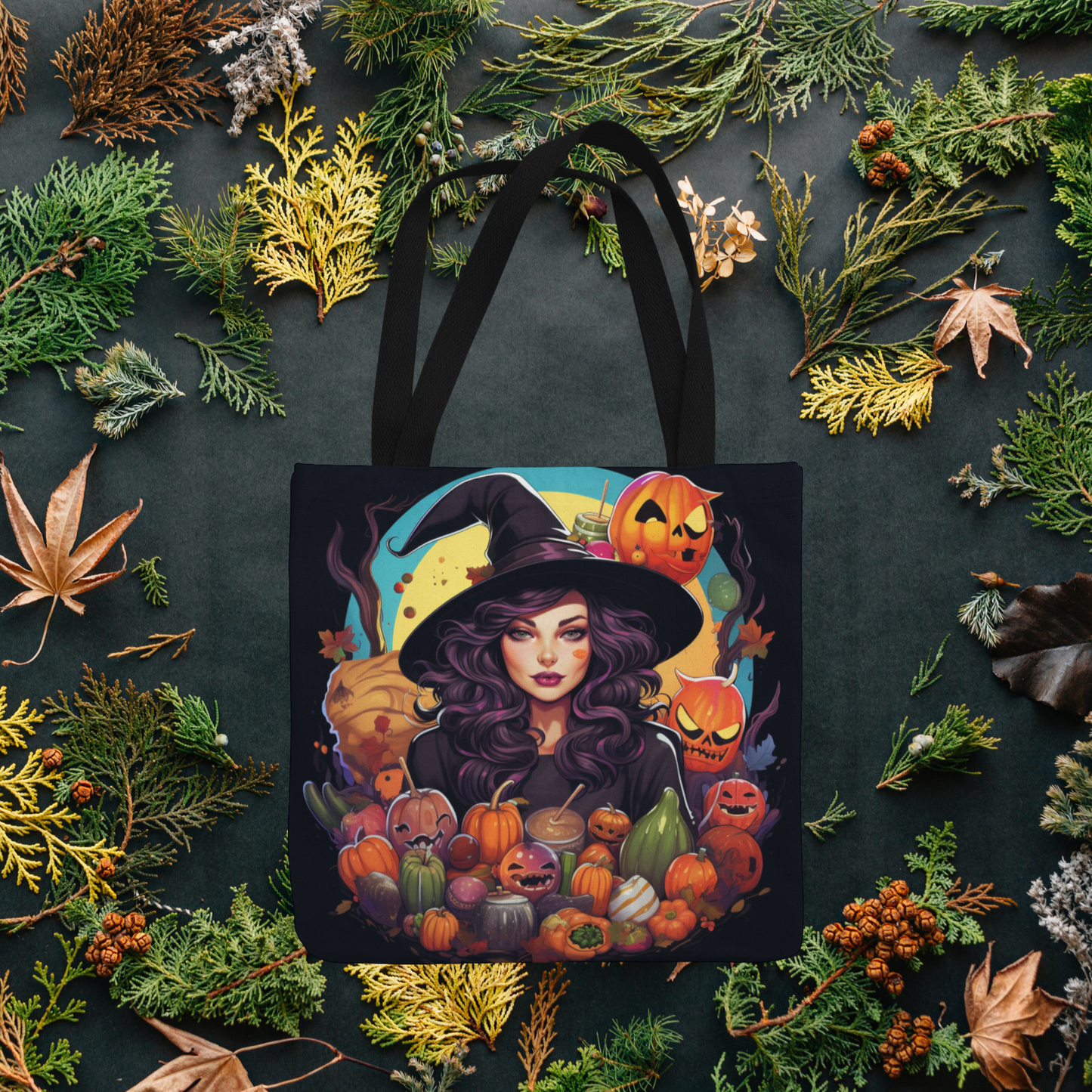 Halloween Witch Tote Bag, Halloween Tote Witch, Witch Halloween Tote Bags, Tote bag Mockup Halloween, Tote Bags Halloween, Halloween Tote