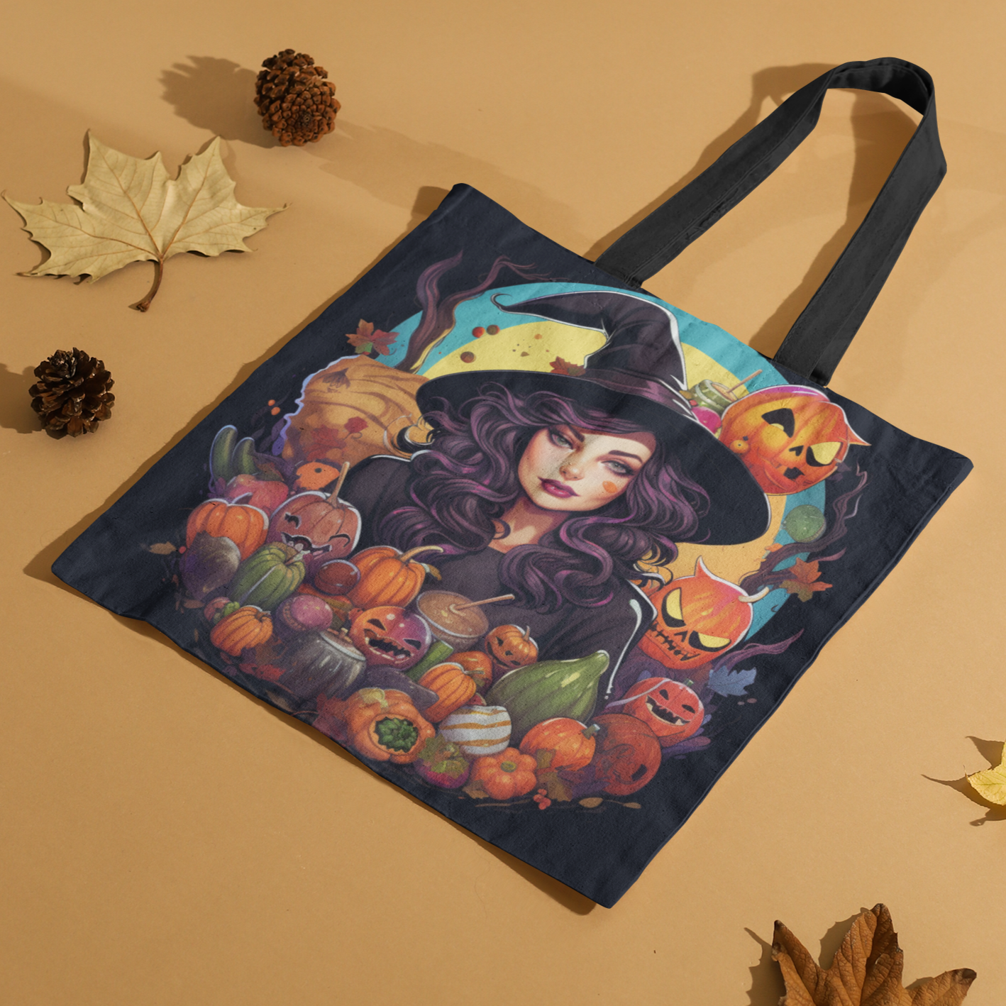 Halloween Witch Tote Bag, Halloween Tote Witch, Witch Halloween Tote Bags, Tote bag Mockup Halloween, Tote Bags Halloween, Halloween Tote