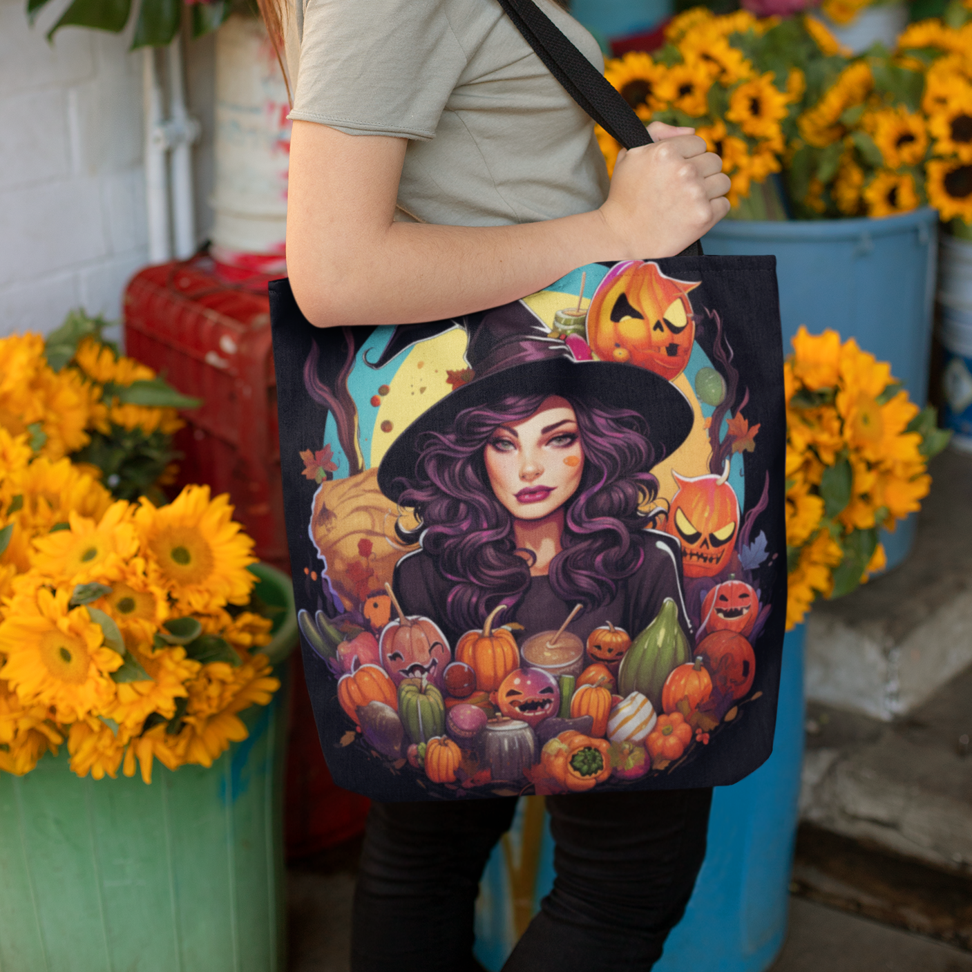 Halloween Witch Tote Bag, Halloween Tote Witch, Witch Halloween Tote Bags, Tote bag Mockup Halloween, Tote Bags Halloween, Halloween Tote