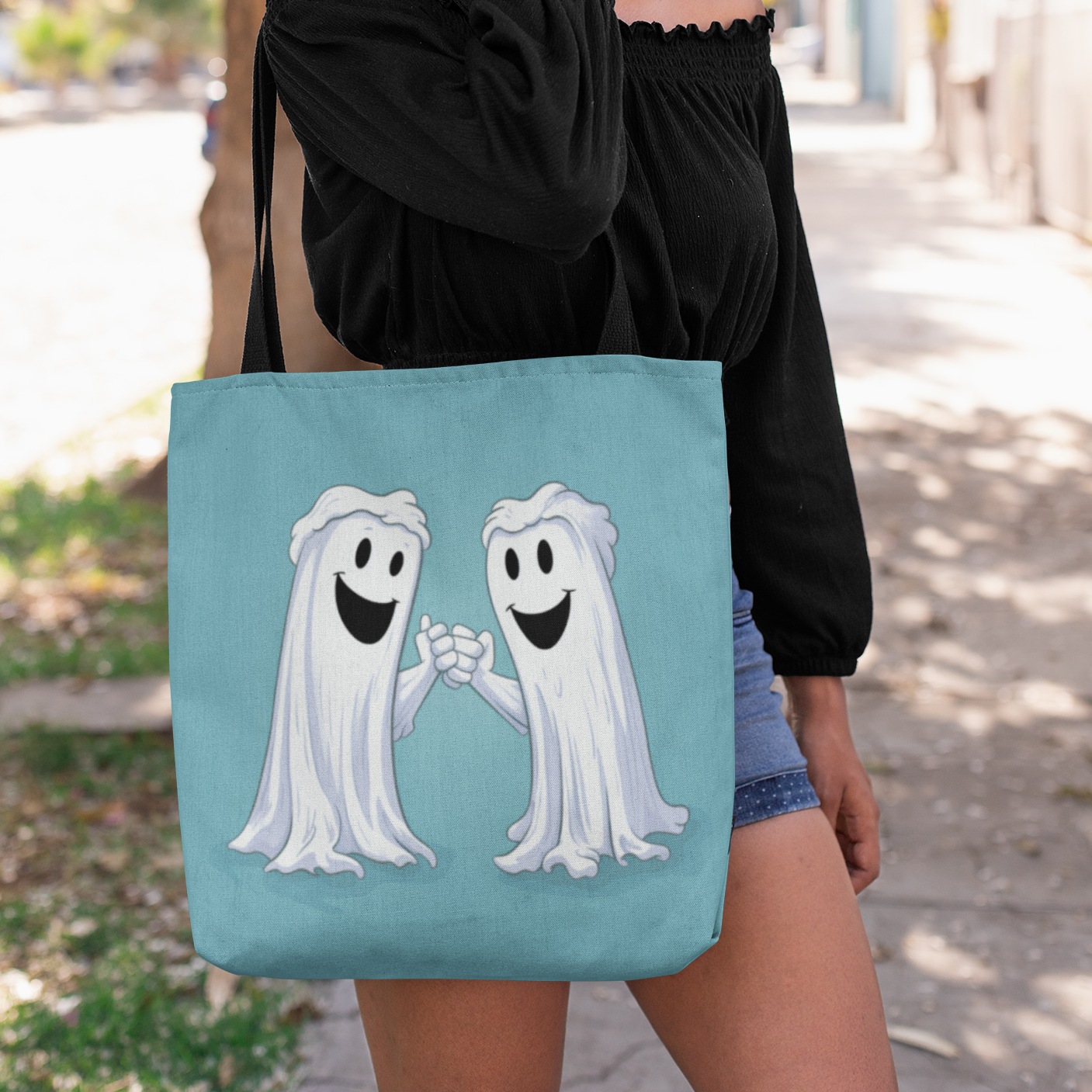 Halloween Ghost Tote Bag, Halloween Tote, Halloween Tote Bags, Tote bag Mockup Halloween, Tote Bags Halloween, Halloween Trick or Treat Bag