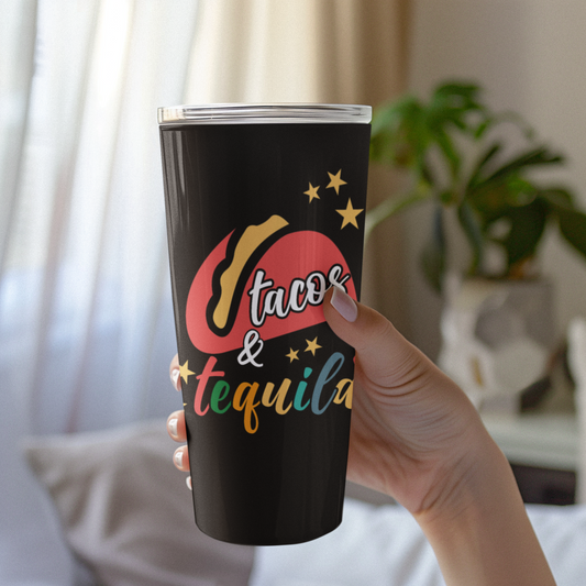 Tacos and Tequila Party 20 oz Tumbler - Perfect for BBQs and Summer Gatherings, Tacos and Tequila Lovers, Fun Gift for Taco Tuesday